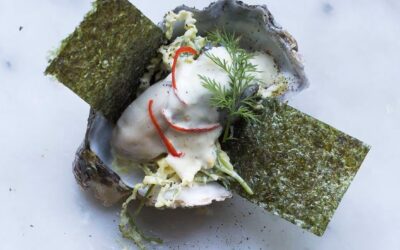 Fresh oyster hors d’oeuvres with a Japanese twist