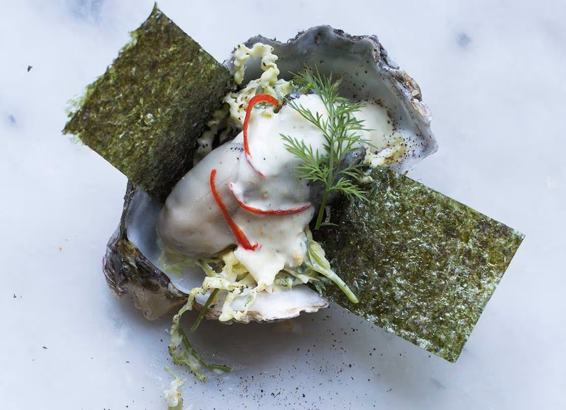 oyster hors d'oeuvres with wasabi