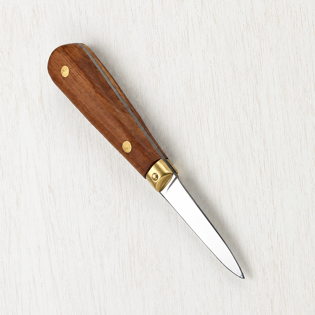 Wooden-handled oyster shucking knife